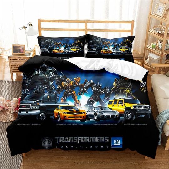 Child Transformers Bedding Set Bumblebee Optimus Prime Soft and Breathable