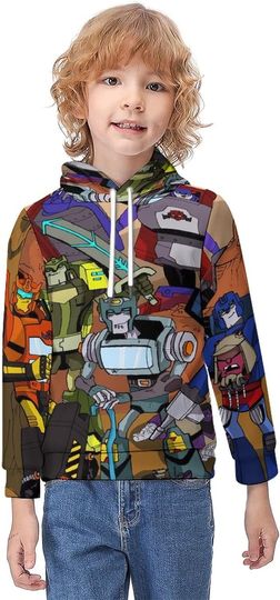 UXUGCHANG Transformers Unisex Boys Girls Pullover Long Sleeve Hoodies Kangaroo Pocket 3D Printed Cool Funny Pullover Graphic Casual