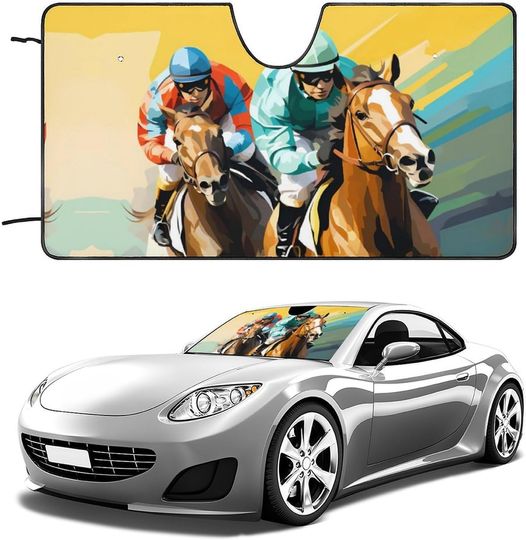Discover Horse Racing Car Sun Shad,  Animal car sunshade