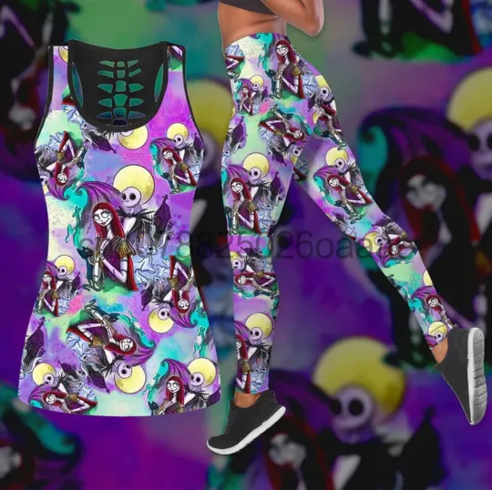 Disney The Nightmare Before Christmas Jack Skellington Hollow Tank Top Leggings Set