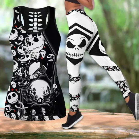 Disney The Nightmare Before Christmas Jack Skellington Hollow Tank Top Leggings Set