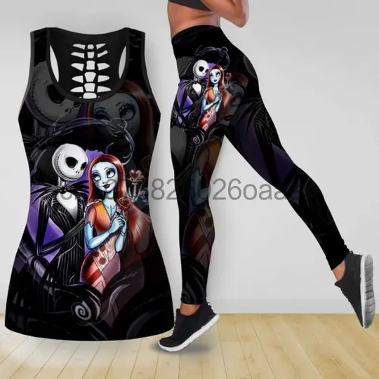 Disney The Nightmare Before Christmas Jack Skellington Hollow Tank Top Leggings Set