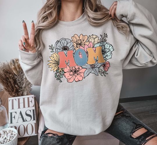 Discover Floral Mama Sweater, Mother Sweatshirt, New Mom Sweater, Gifts for Mom
