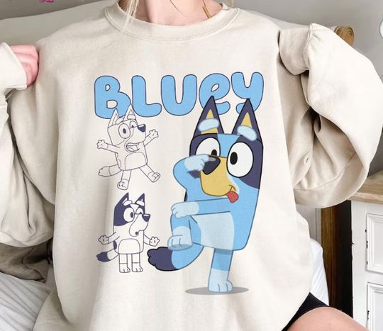 Funny BlueyDad Character Sweatshirt| BlueyDad Family Sweatshirt | BlueyDad Friends Sweatshirt