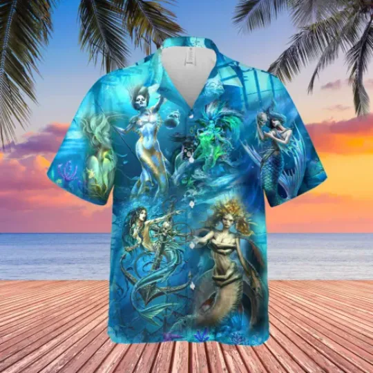 The Salty Pirate Needs A Beautiful Mermai Unisex Hawaiian Shirt
