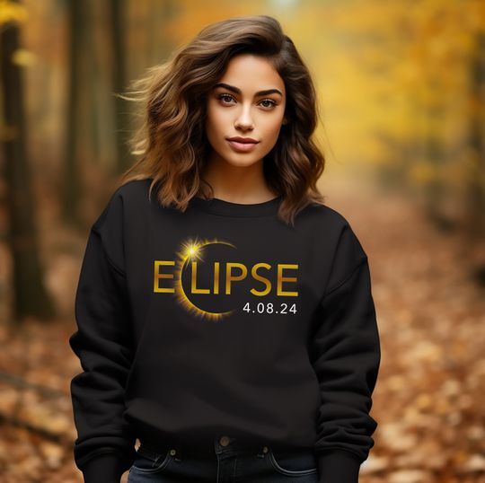 Total Solar Eclipse Sweatshirt, 4.8.2024 Great American Eclipse , Eclipse Viewing Party Outfit, Path of Totality , Gift for Her