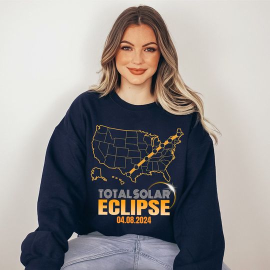 Total Solar Eclipse April 8th 2024 Sweatshirt, Eclipse Event 2024 , Astrology, Great American Eclipse, North America Tour,starry night