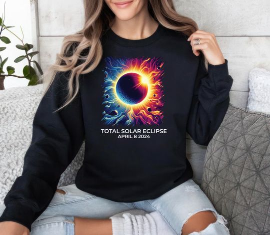 Total Solar Eclipse Twice In A Lifetime 2024 Sweatshirt, Eclipse 2024 Unisex Sweatshirt, Path of Totality Sweater, 8th April 2024 Tshirt
