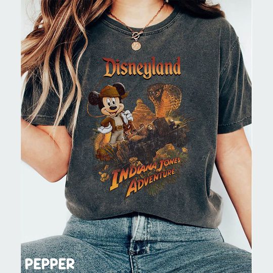 Indiana Jones Mickey Mouse Comfort Colors Shirt, Disney Temple of the Hidden Eye , Disney Vacation Shirt, Disney World Family Matching Shirt