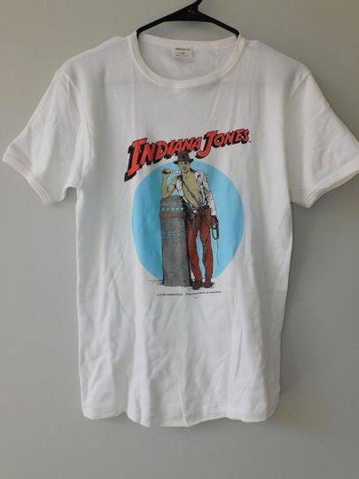 unworn 1984 Indiana Jones Temple of Dooom t shirt - vintage 80s - Harrison Ford movie