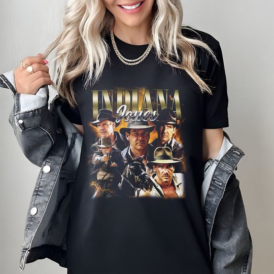 Limited Indiana Jones T-Shirt, Character Movie Series Tshirt, 90s Indiana Jones Sweater, Retro Indiana Jones Shirt, Indiana Jones Fan Tee