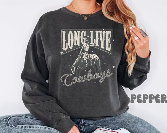 Oversized Western Aesthetic Sweatshirt, Long Live Cowboy, Cowboy Killer, Vintage Western Sweatshirt, Vintage Cowboy Crewneck, Cowgirl Shirt