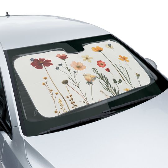 Flower design car sun shade, Aesthetic Car Decor