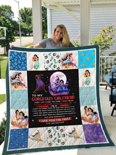 Aladdin And Jasmine To My Girlfriend I Love You The Most Disney Fleece Blanket