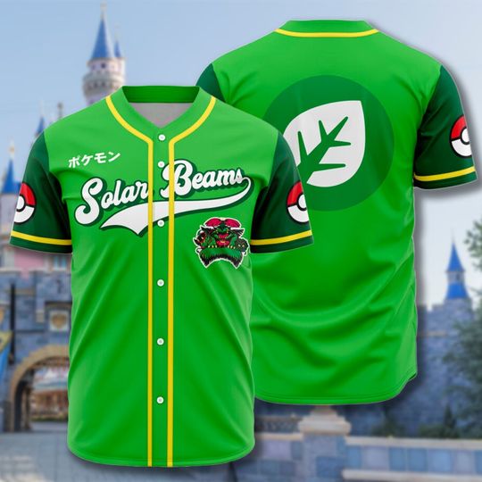Grass Type Baseball Jersey, Japanese Animated Baseball Jersey