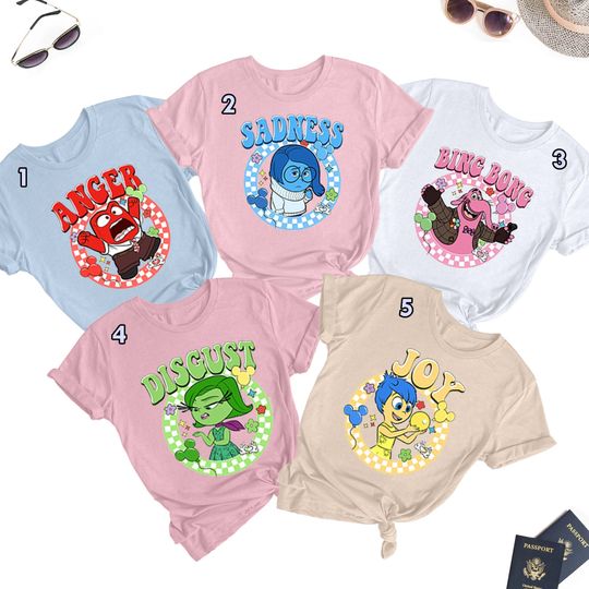 Funny Characters Group Matching T-Shirt, Family Summer Trip Matching Shirt