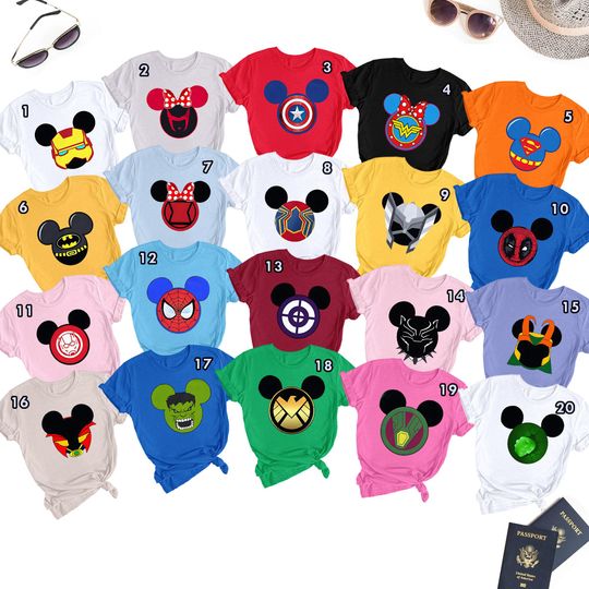 Super Hero Mouse Ears Matching Shirt