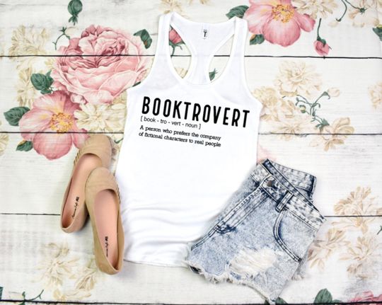 Booktrovert Definition Ladies Tank Top | Bibliophile | Book Lover | Smut Club | BookTok | Enemies To Lovers | Mom Life | Graphic Tee
