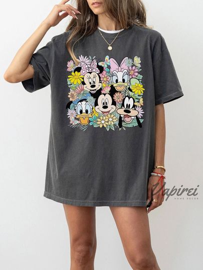 Vintage Floral Mickey and Friends Disney Epcot Flower and Garden Festival 2024 Shirt