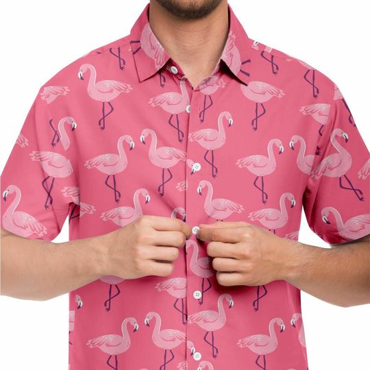 Flamingo Men Hawaiian shirt, Beach Vibes Shirt