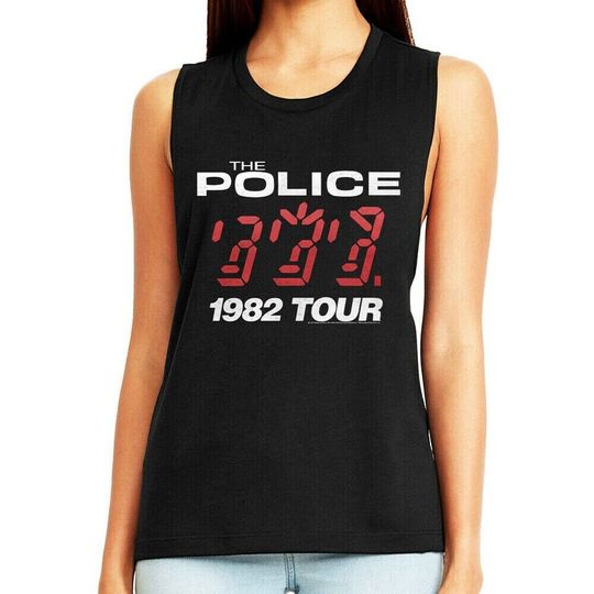Sting and The Police Women's Muscle Tank in the Machine Tops 1982 Concert Tour Sleeveless Graphic Tanks Classic Gift For Mom