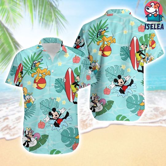 Disneyworld Mouse And Friends Tropicai Flower Hawaiia Shirt