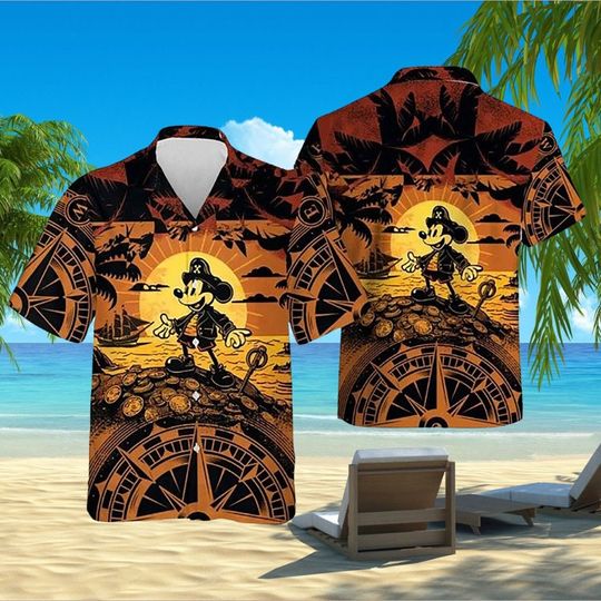 Mouse Pirate Treasure Map Hawaii Beach Shirt