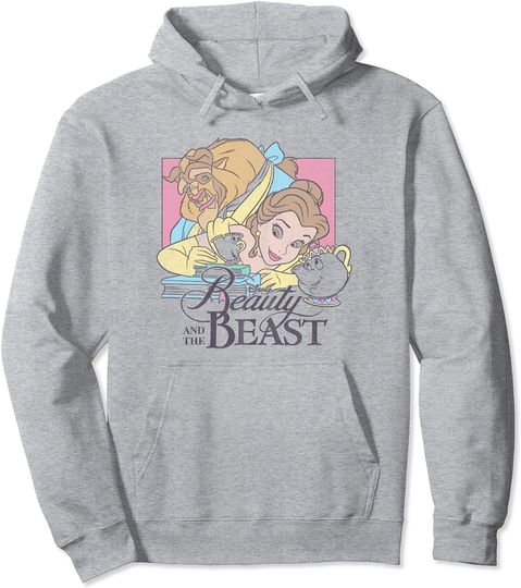 Disney Beauty And The Beast Vintage Group Logo Poster Pullover Hoodie