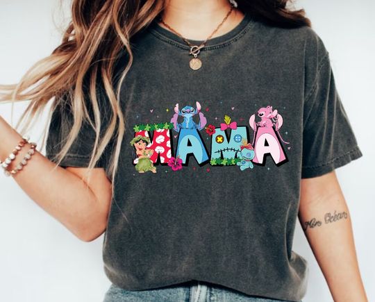 Stitch and Lilo Mom Shirt, Custom Mama Stitch Disney Mom Shirt, Mother's Day Shirt