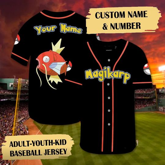 Custom Name Baseball Jersey, Japanese Animated Baseball Jersey, Koi Fish Jersey Shirt