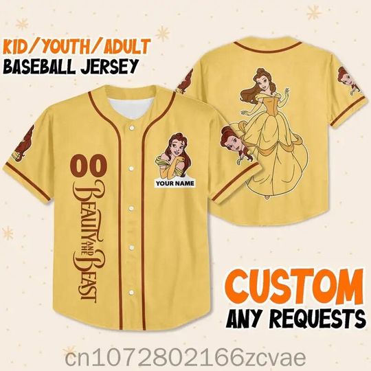 2024 Summer New Disney Belle Princess Baseball Jersey