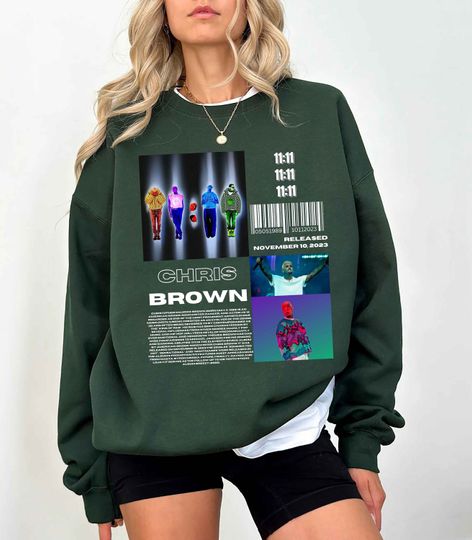 Vintage Chris Brown sweatshirt, Chris Brown Album , 11:11 Album TShirt,Artist Album TShirt, R&B Music Shirt, Chris Brown Tour Shirt