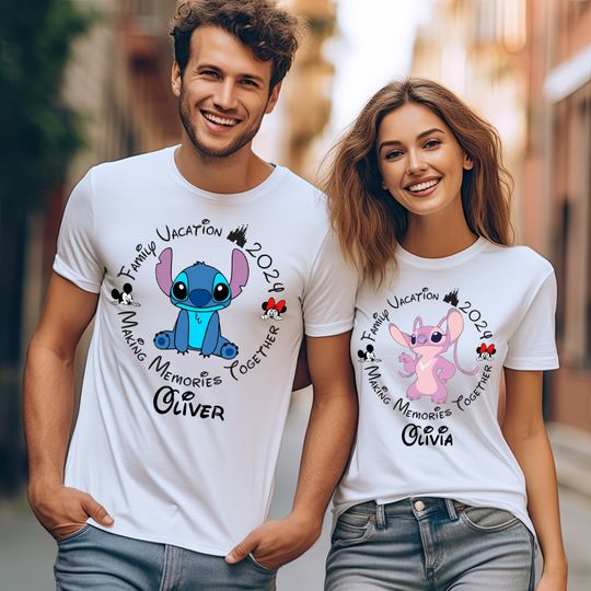 Disney Family Vacation Shirt, Stitch and Angel Couple Shirts,  Disney Magic Kingdom Shirt, Disney Family Matching Tee