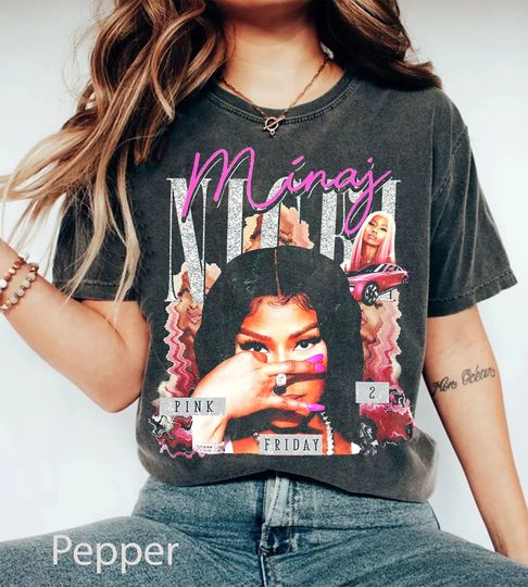 Vintage Nicki Minaj Shirt,Nicki Minaj Tour 2024 Shirt,Retro Nicki Minaj Merch,Nicki Minaj Gift,Rapper Homage Graphic Shirt,Gift for Fan