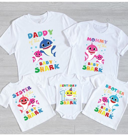 Custom Family Baby Shark Birthday Shirts, Baby Shark Matching Shirts, Shark Do Do Do Shirt, Personalized Birthday Shirt, Family Shark Shirt