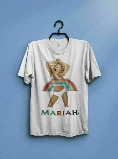 New Mariah Carey Rainbow T-Shirt Men's White T-Shirt
