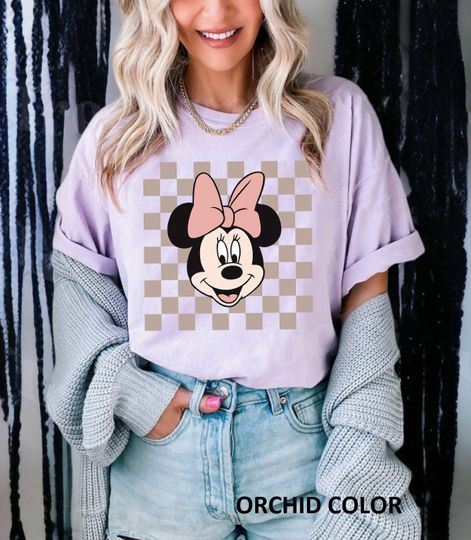 Minnie  Shirt, Minnie Checkered Shirt, Minnie Mouse Shirt, Disney Girl Trip Shirt