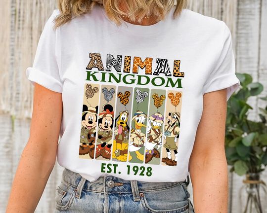 Disney Animal Kingdom Est 1928 Mickey And Friends Shirt, Mickey Safari Balloons Shirt
