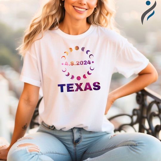 Solar Eclipse Texas Shirt 2024, April 8th Eclipse T -Shirt, Texas Eclipse Shirt, Astronomy Lover Gift, Texas Tee, Solar Eclipse Shirt