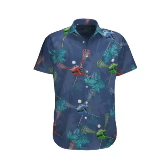 Lacrosse 3D Empire With All Hawaiian, Summer Party Shirt, Buttom Down Shirt