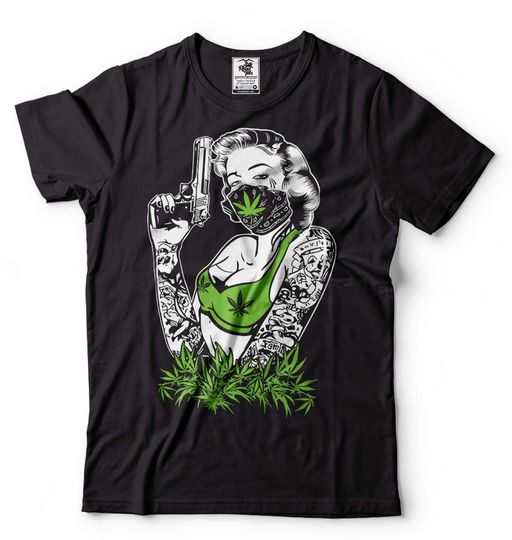 Marilyn Monroe T-Shirt Weed Cannabis T-Shirt Marijuana Tee Marilyn Monroe Marijuana Weed Tshirt Shirt Stoner Tee Shirts