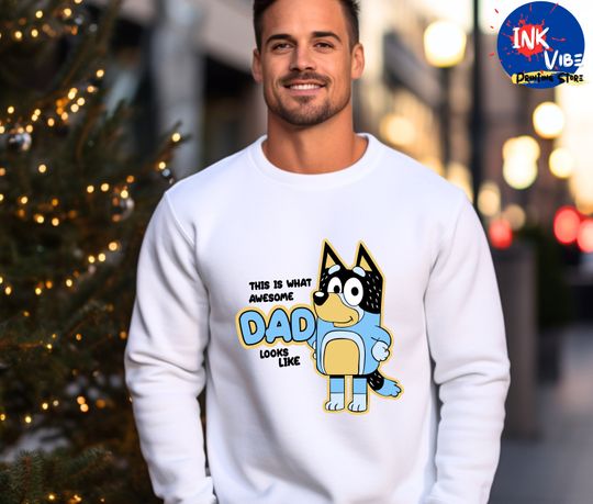 Discover BlueyDad Cool Dad Club Sweatshirt, Bandit Cool Dad Club Sweatshirt, Dad Birthday