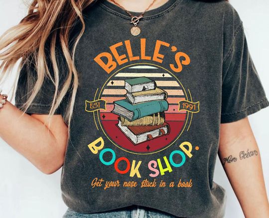 Disney Beauty And The Beast Shirt, Retro Belle'S Book Shop T-shirt, Disneyland Matching Tee