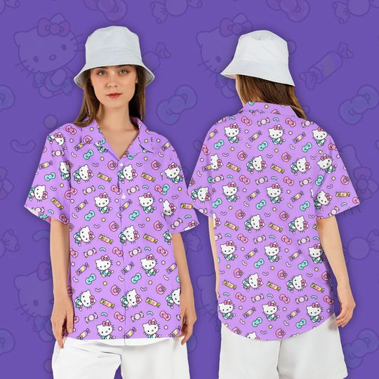 Hello Kitty Hawaiian Shirt, Hello Kitty Summer Shirt