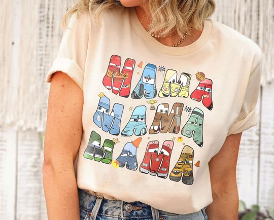 Retro Movie Mama Shirt | Funny Ightning Mcqueen And Tow Mater T-Shirt | Cute Mother'S Day Gift Tee | Disneyland Family Outfits