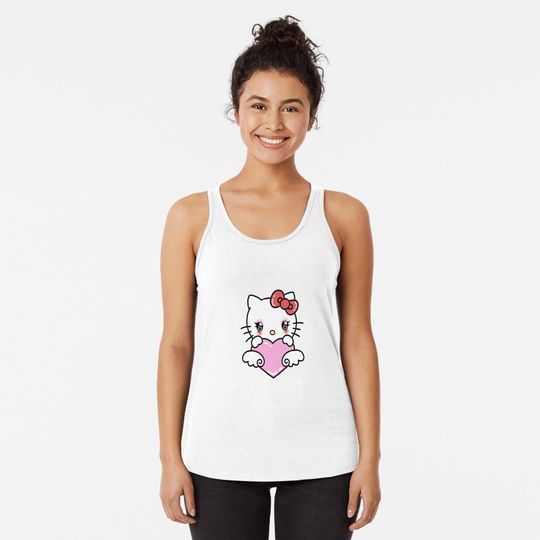 Hello Kitty Angel Heart Racerback Tank Top