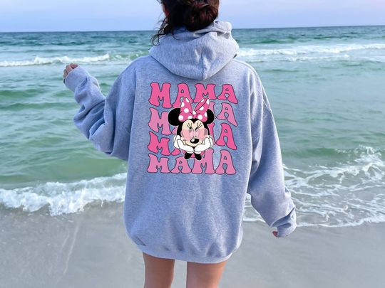 Disney Mama Hoodie, Mothers Day Sweatshirt, Minnie Mouse Shirt, Mama Back T-Shirt, Grandma Gift Tee, Disney Mommy Shirt, Disney Trip Mom Tee