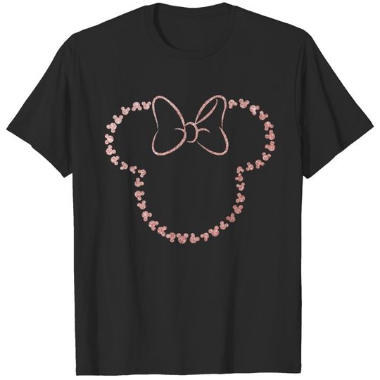 Glitter Rose Gold Minnie Shirt, Disney Shirt, Minnie Ear Shirt