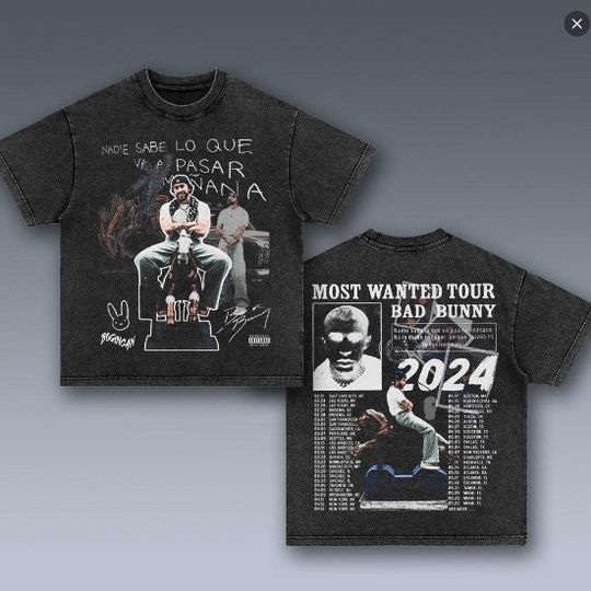 Bad Bunny Most Wanted Tour 2024 Shirt, Bad Bunny Shirt, Bad Bunny Merch