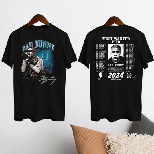 Bad Bunny Most Wanted Tour 2024 Shirt, Bad Bunny Shirt, Bad Bunny Merch